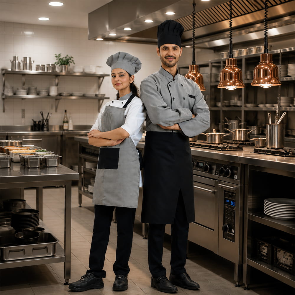 Chef and kitchen staff culinary uniforms by Sona Signature