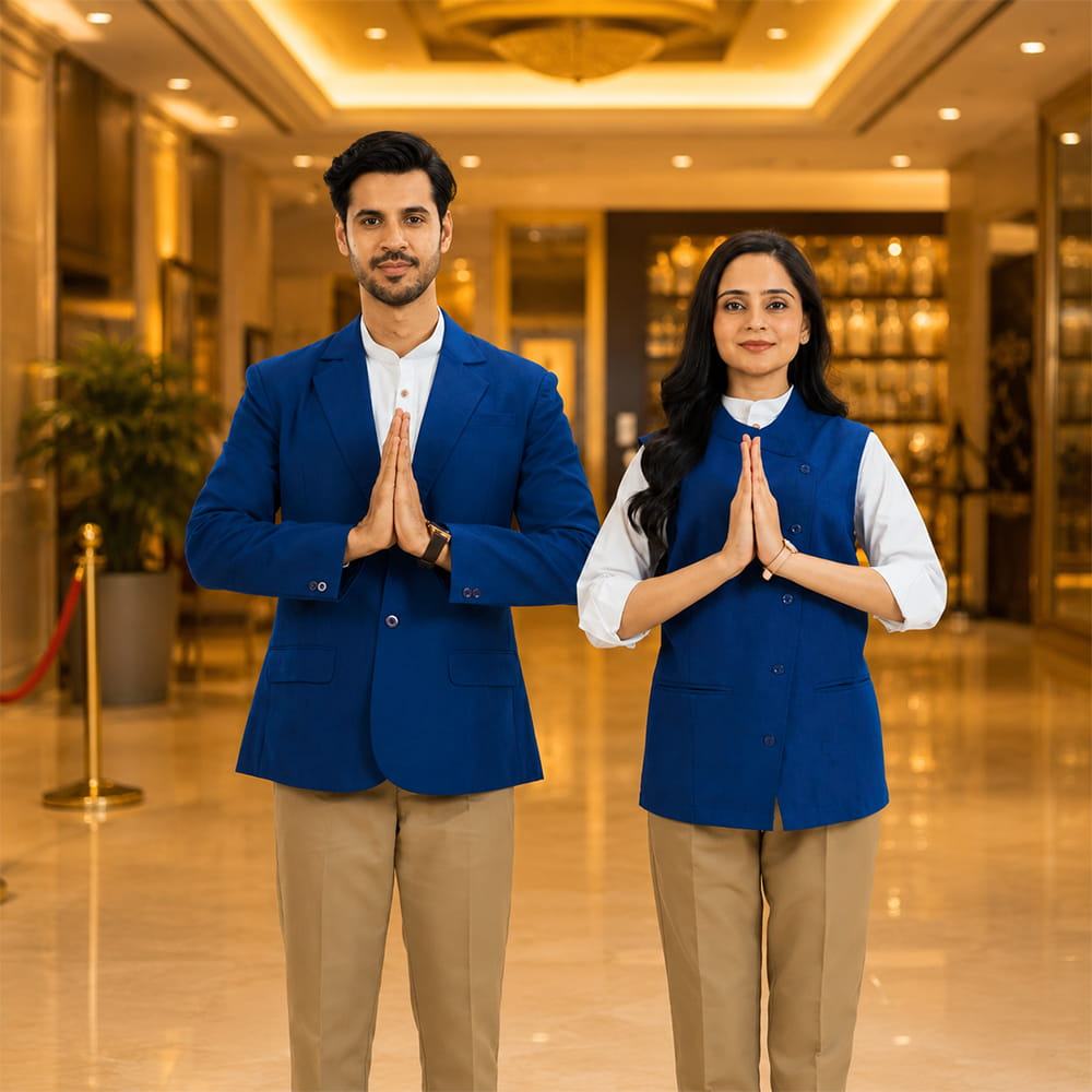 Hotel front office and guest services staff uniforms by Sona Signature