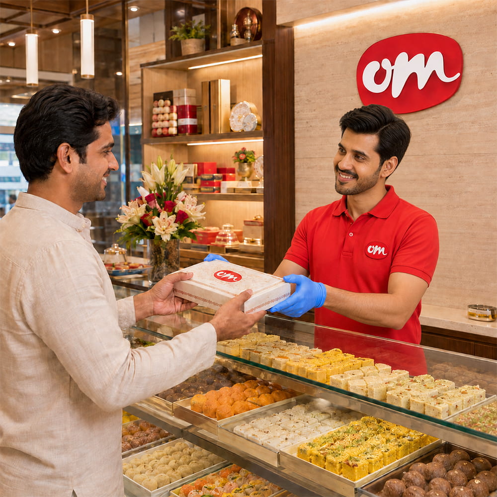 Store employee in branded uniform working at an FMCG or food retail outlet